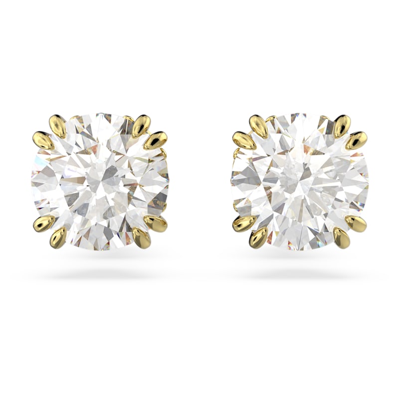 Constella stud earrings Round cut, White, Gold-tone plated - Shukha Online Store