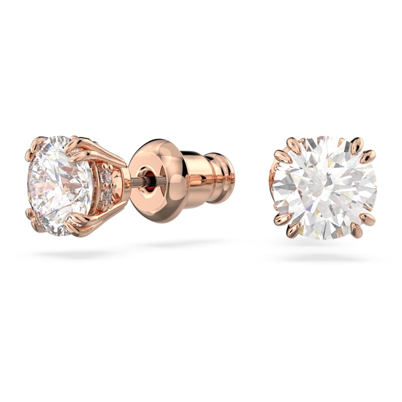 Constella stud earrings Round cut, White, Rose gold-tone plated - Shukha Online Store