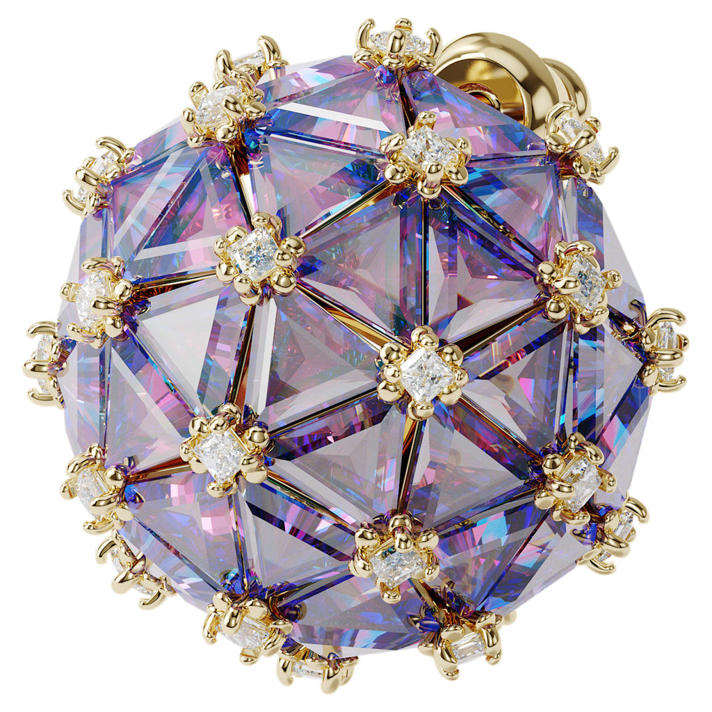 Curiosa stud earring Single, Round, Blue, Gold-tone plated - Shukha Online Store