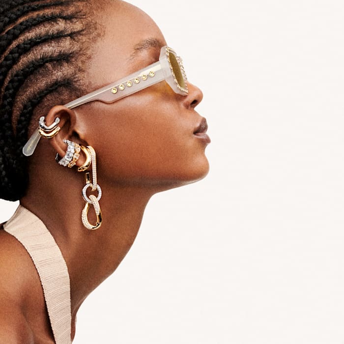Dextera drop earrings White, Gold-tone plated - Shukha Online Store