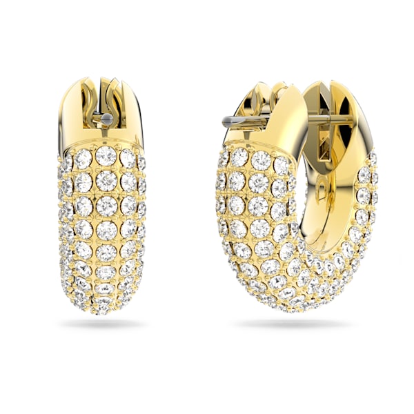 Dextera hoop earrings Pavé, White, Gold-tone plated - Shukha Online Store