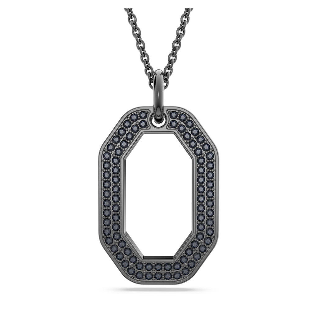 Dextera pendant Octagon shape, Black, Ruthenium plated - Shukha Online Store