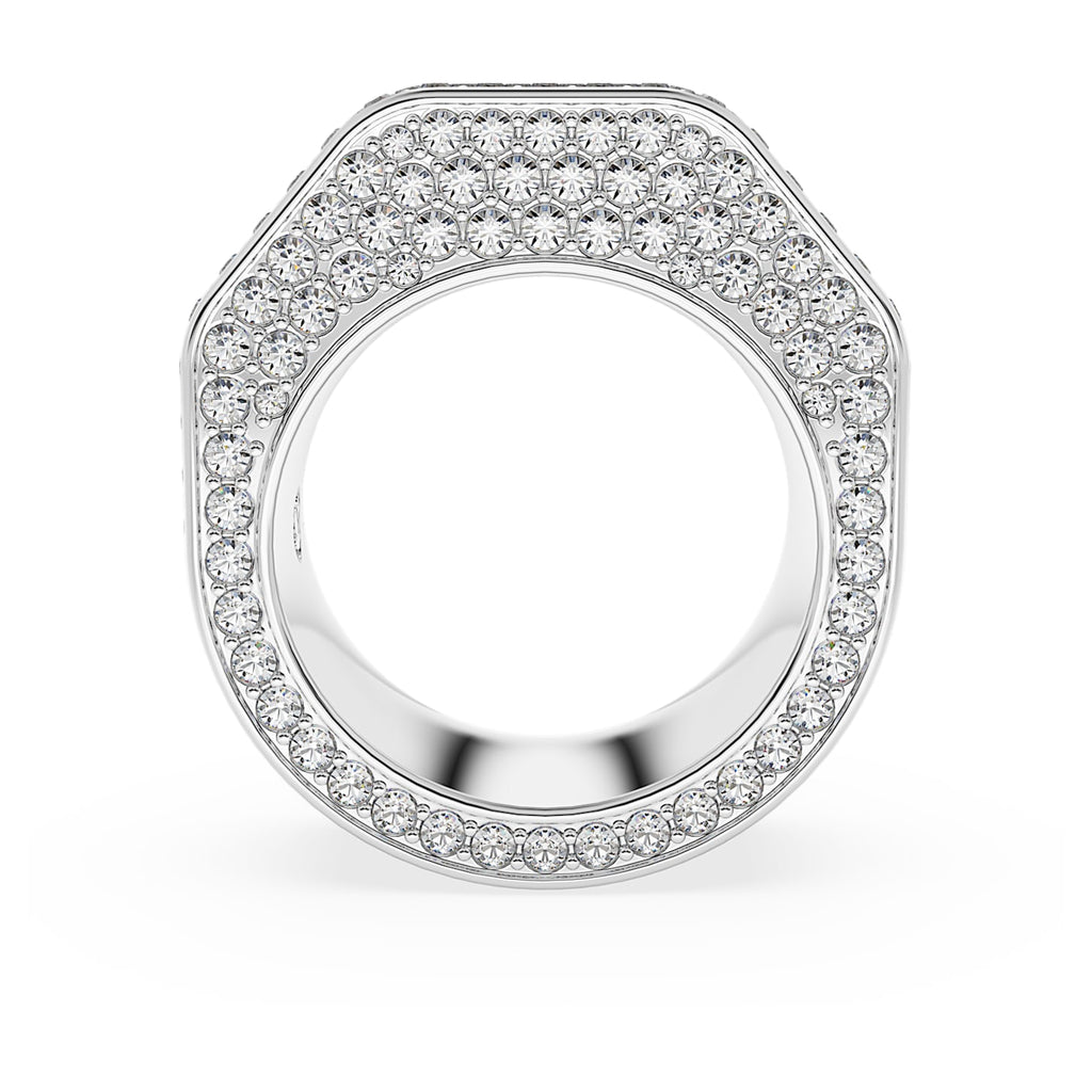 Dextera ring Octagon shape, Pavé, White, Rhodium plated - Shukha Online Store