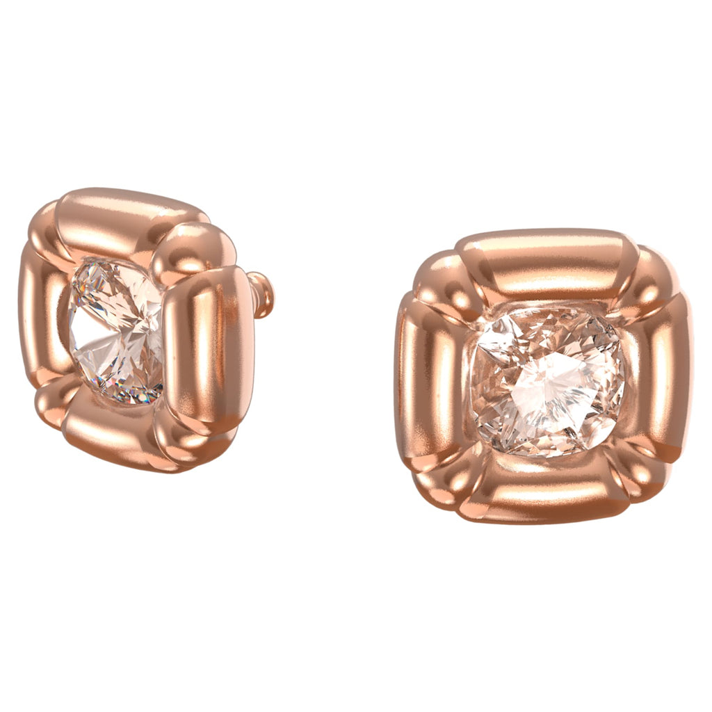 Dulcis stud earrings Cushion cut crystals, Rose gold tone - Shukha Online Store