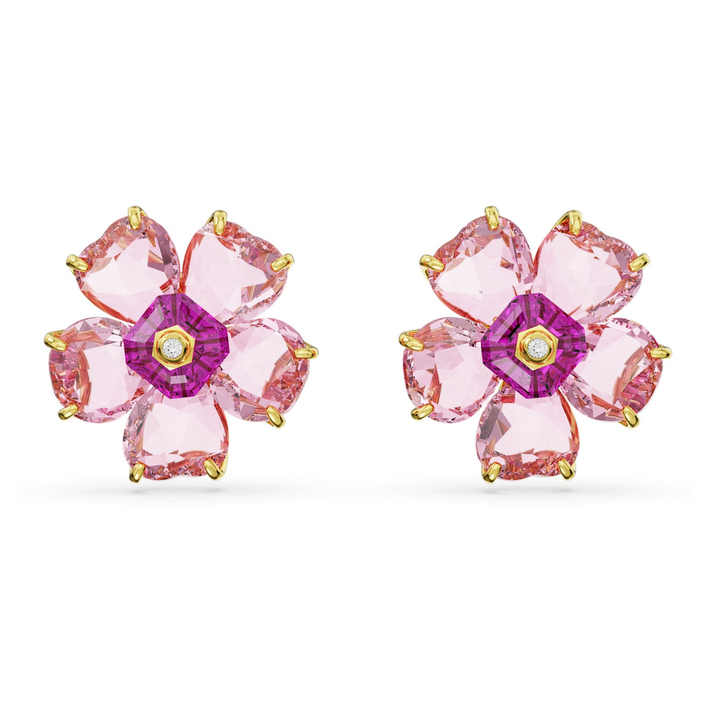 Florere stud earrings Flower, Pink, Gold-tone plated - Shukha Online Store