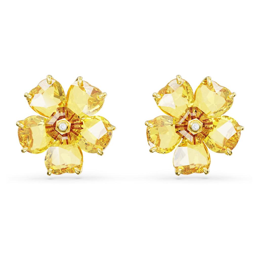 Florere stud earrings Flower, Yellow, Gold-tone plated - Shukha Online Store