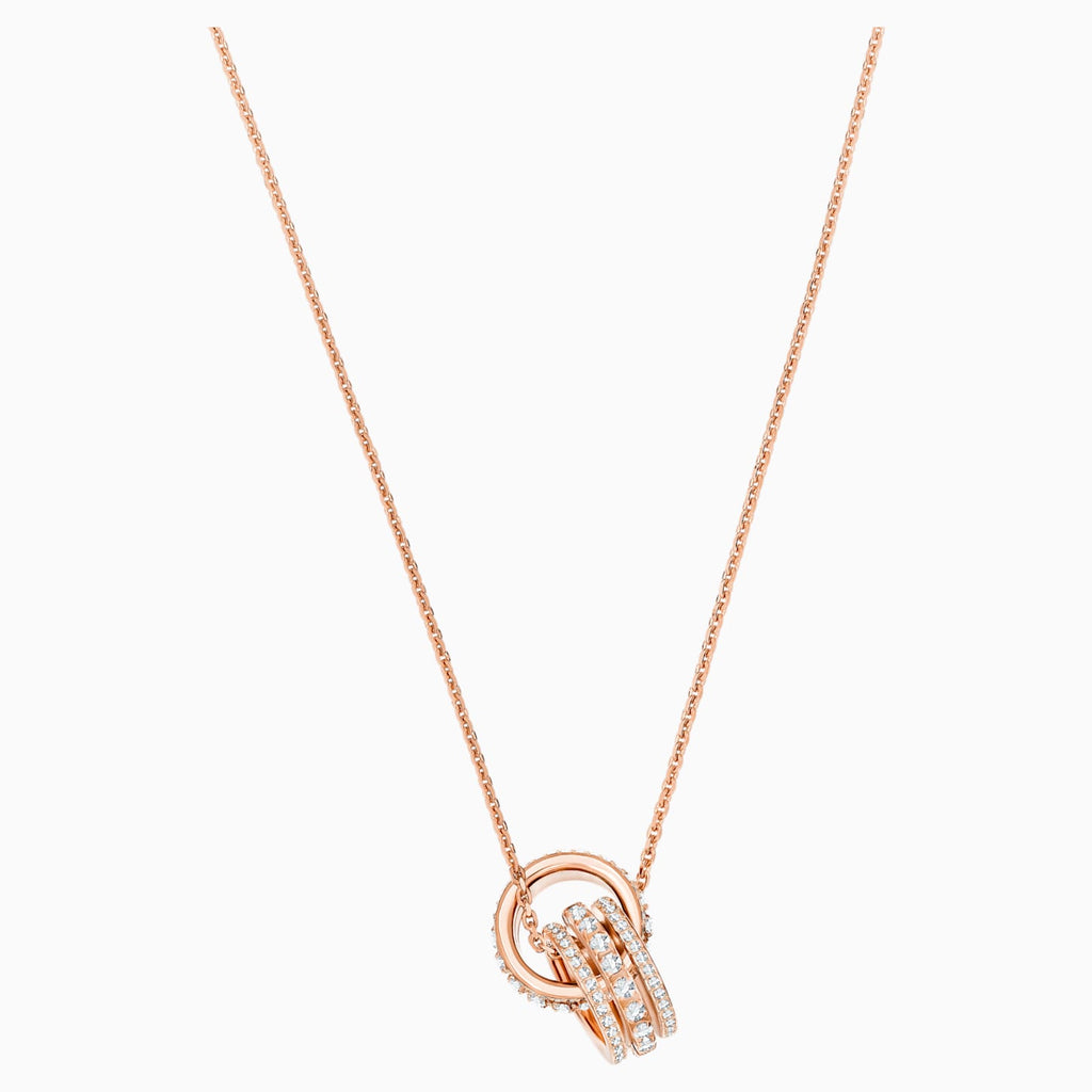 FURTHER PENDANT, WHITE, ROSE-GOLD TONE PLATED - Shukha Online Store