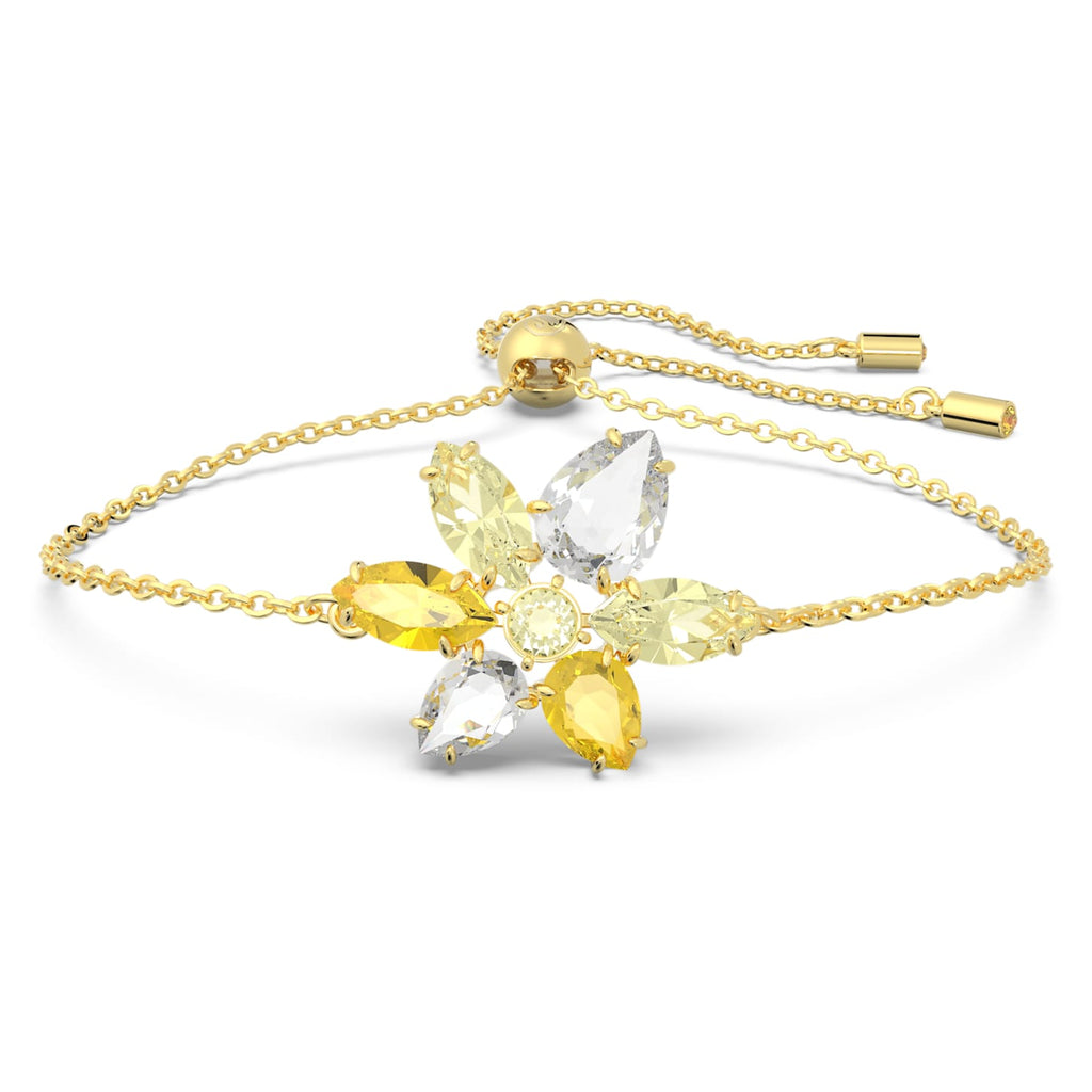 Gema bracelet Mixed cuts, Flower, Yellow, Gold-tone plated - Shukha Online Store