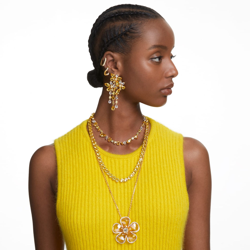 Gema necklace Mixed cuts, Yellow, Gold-tone plated - Shukha Online Store
