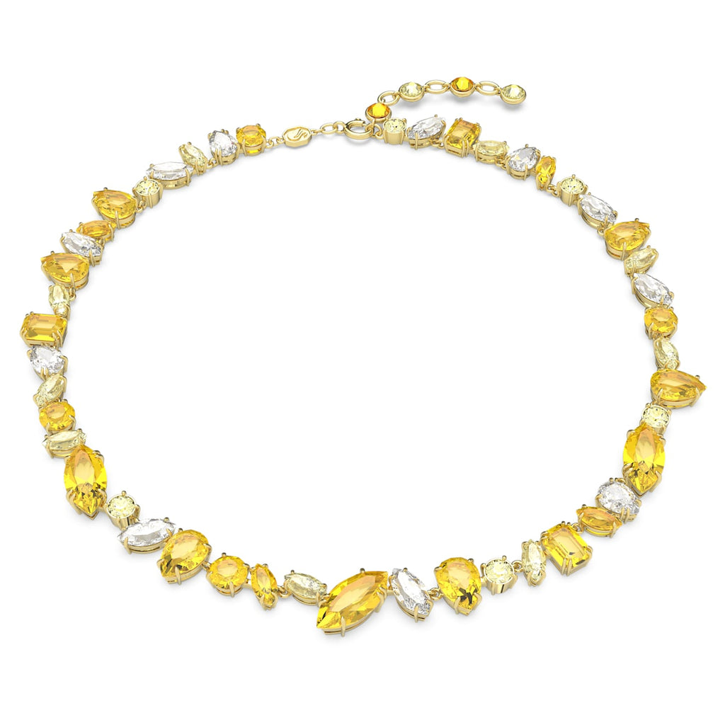 Gema necklace Mixed cuts, Yellow, Gold-tone plated - Shukha Online Store