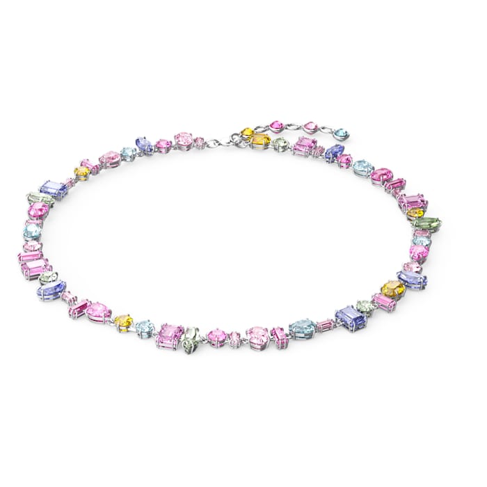 Gema necklace Multicolored, Rhodium plated - Shukha Online Store