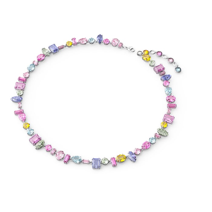 Gema necklace Multicolored, Rhodium plated - Shukha Online Store