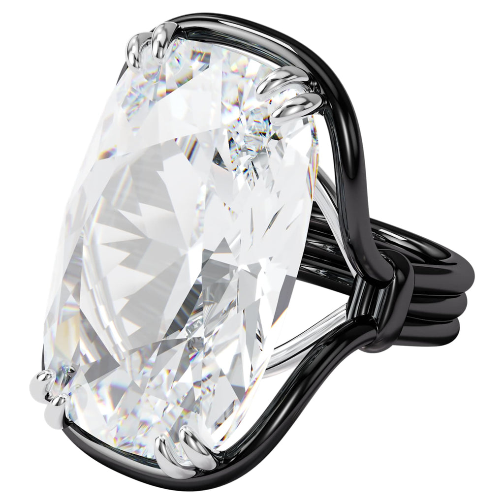 Harmonia ring Oversized floating crystal, White, Mixed metal finish - Shukha Online Store