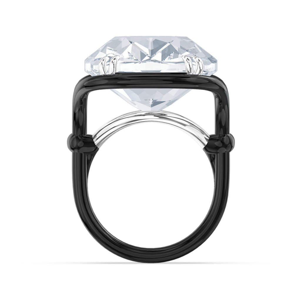 Harmonia ring Oversized floating crystal, White, Mixed metal finish - Shukha Online Store