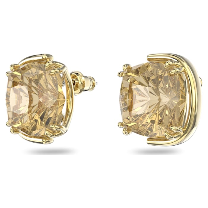 Harmonia stud earrings Cushion cut, Gold tone, Gold-tone plated - Shukha Online Store