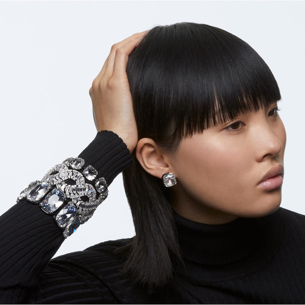 Hyperbola bracelet Wave, White, Rhodium plated - Shukha Online Store