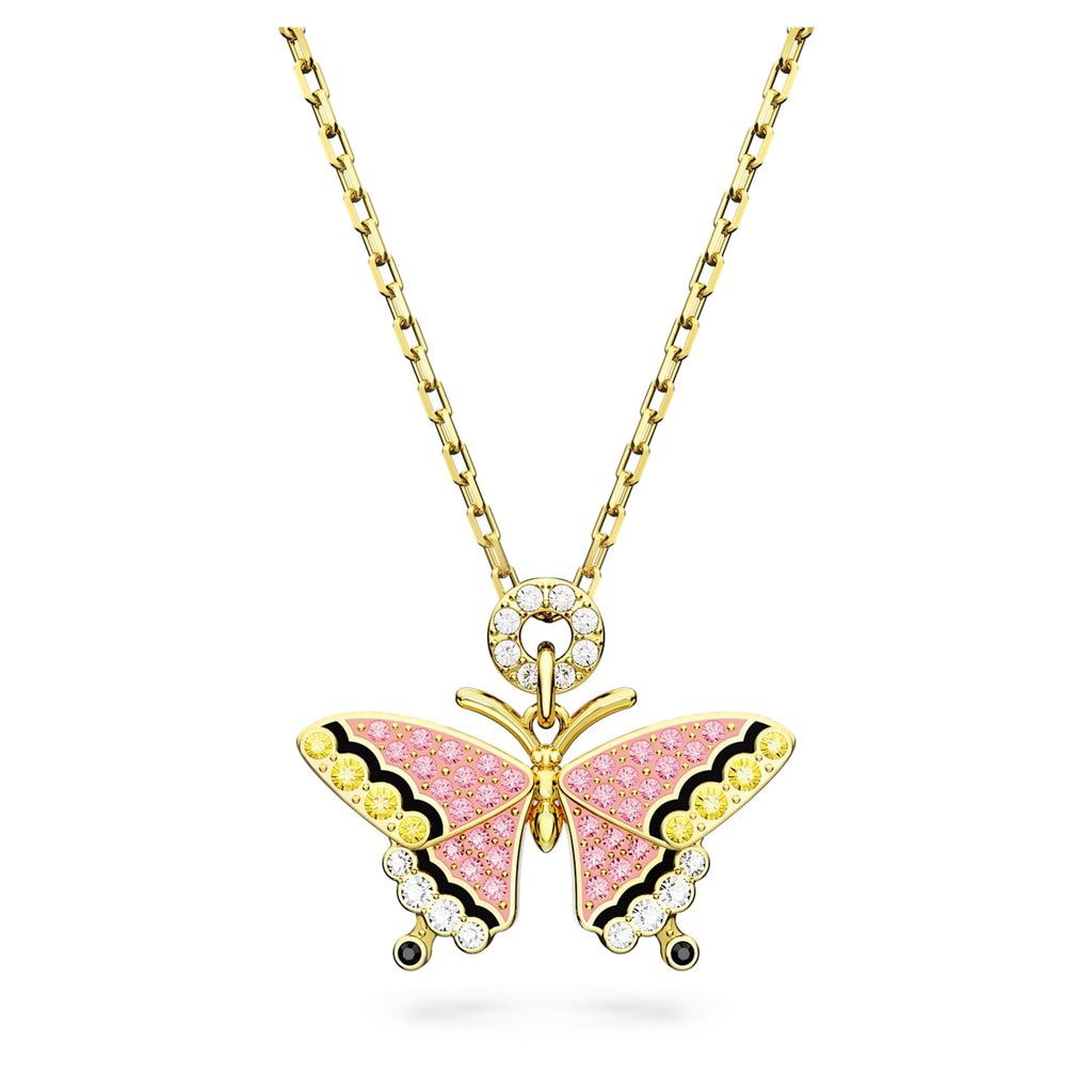 Idyllia pendant Butterfly, Multicolored, Gold-tone plated - Shukha Online Store
