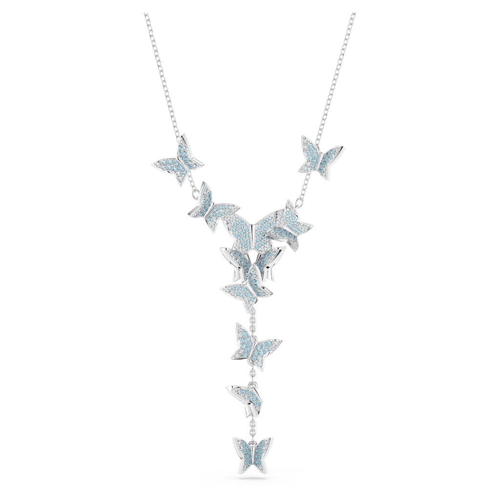 Lilia Y necklace Butterfly, Blue, Rhodium plated - Shukha Online Store