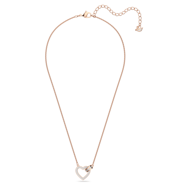 Lovely necklace Heart, White, Rose-gold tone plated - Shukha Online Store