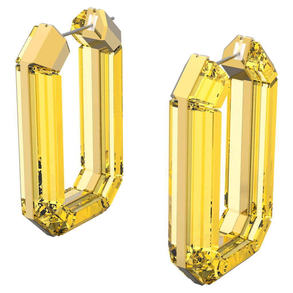 Lucent hoop earrings Yellow, Rhodium plated - Shukha Online Store