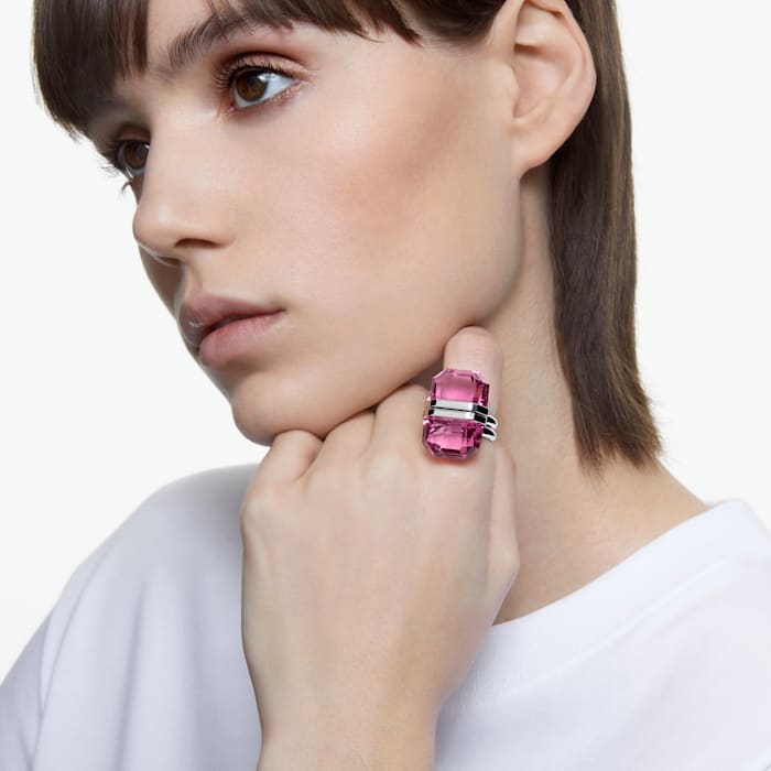 Lucent ring Magnetic, Pink, Rhodium plated - Shukha Online Store