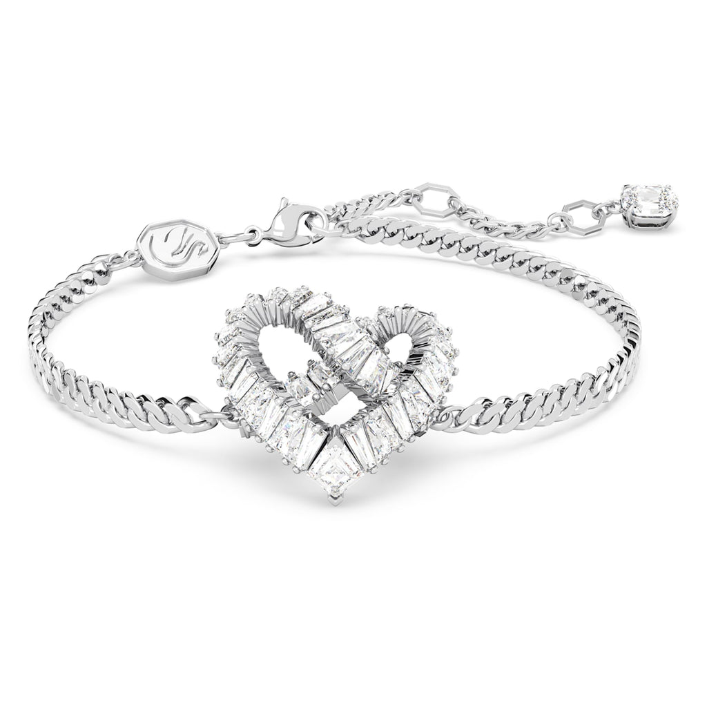 Matrix bracelet Heart, White, Rhodium plated - Shukha Online Store