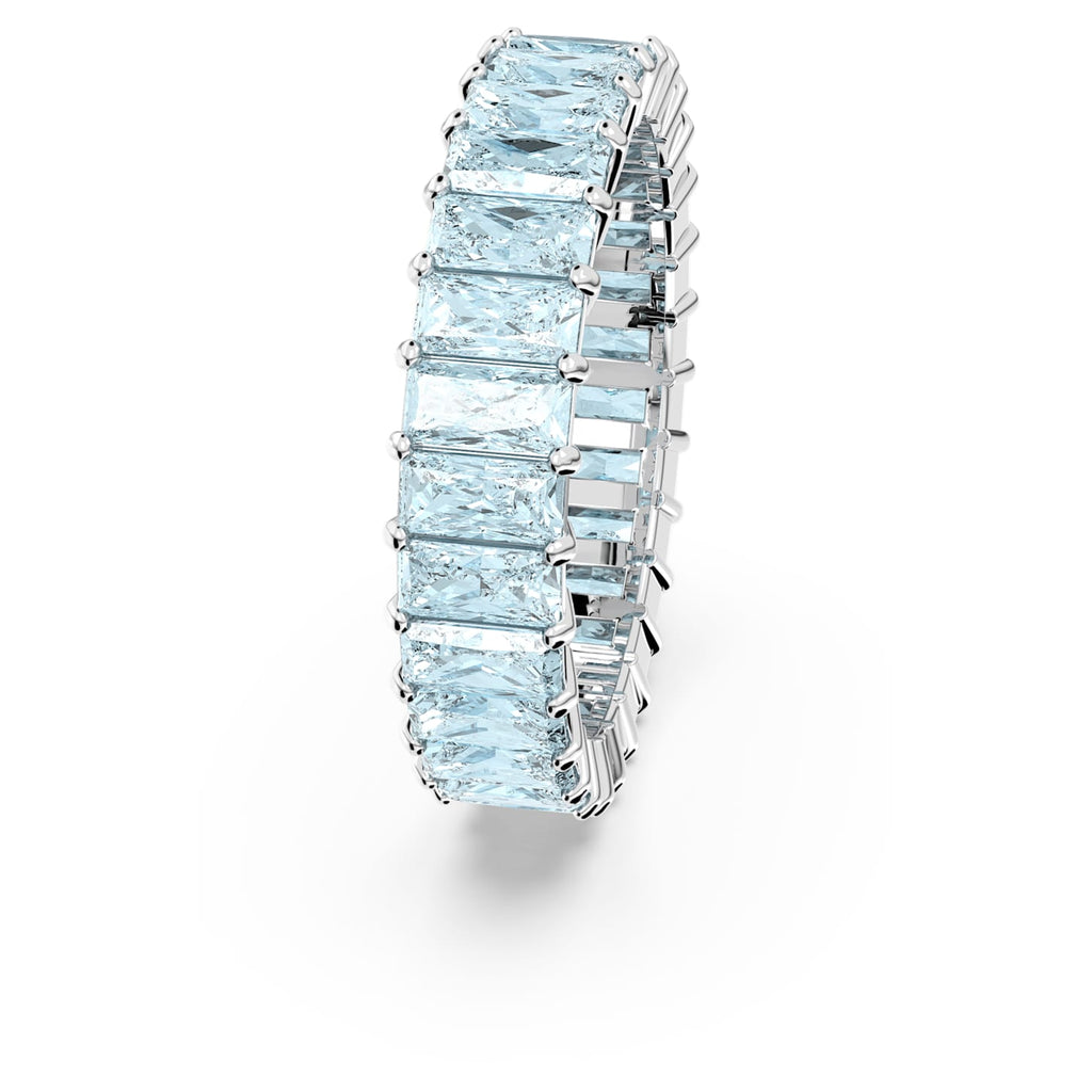 Matrix ring Baguette cut, Blue, Rhodium plated - Shukha Online Store