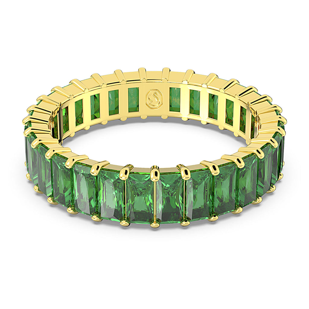 Matrix ring Baguette cut, Green, Gold-tone plated - Shukha Online Store