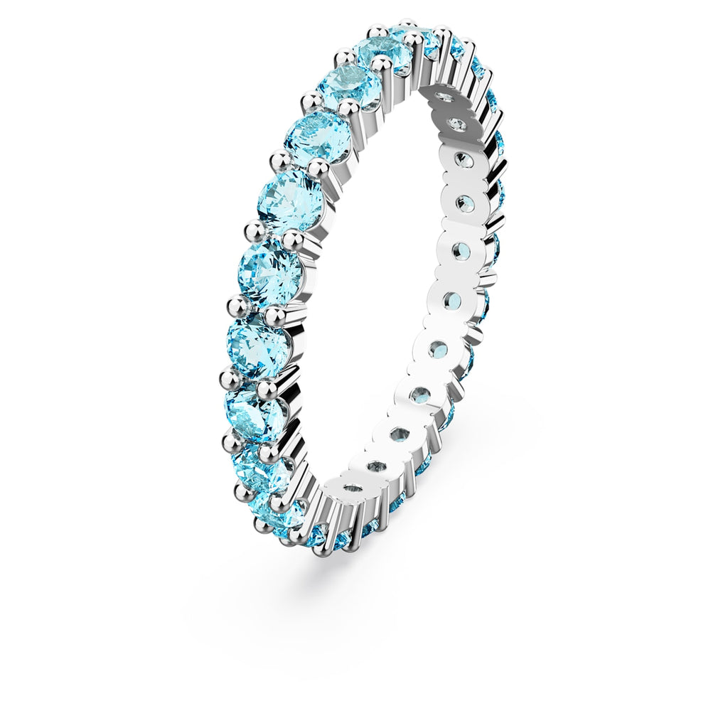 Matrix ring Round cut, Blue, Rhodium plated - Shukha Online Store