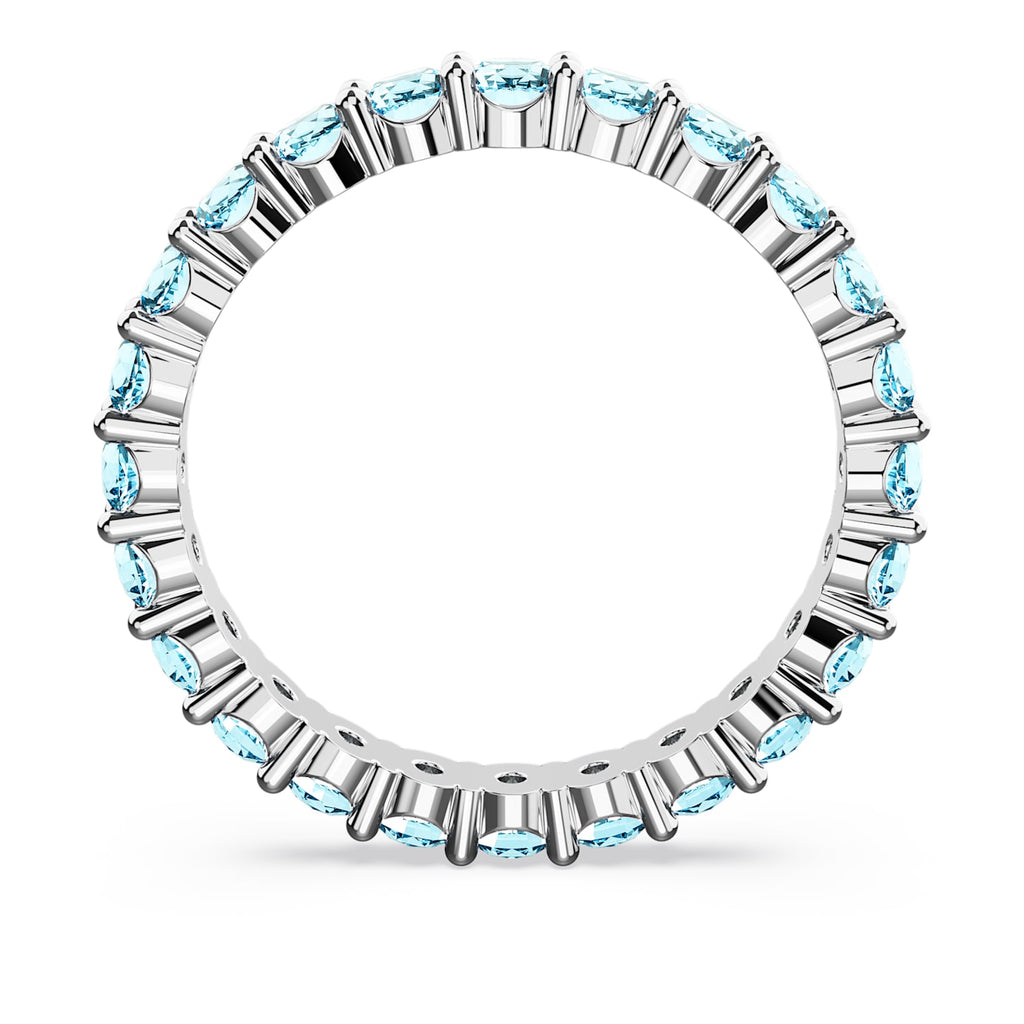 Matrix ring Round cut, Blue, Rhodium plated - Shukha Online Store
