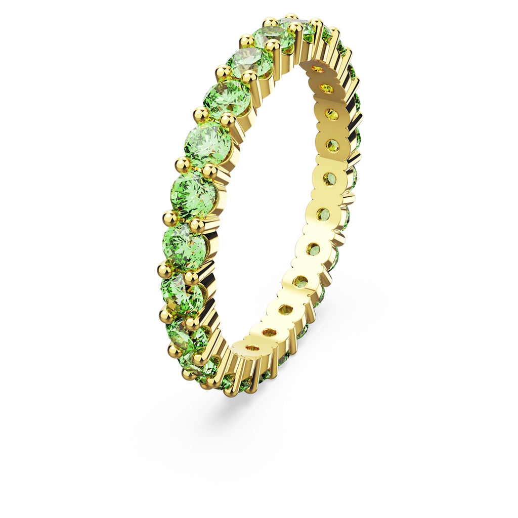 Matrix ring Round cut, Green, Gold-tone plated - Shukha Online Store