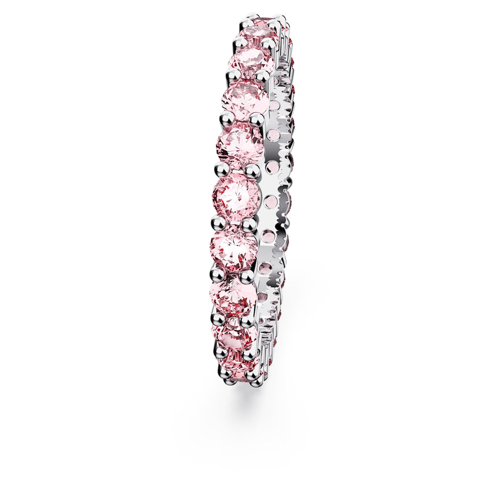 Matrix ring Round cut, Pink, Rhodium plated - Shukha Online Store