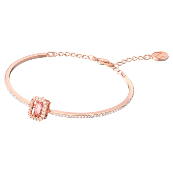 Millenia bangle Octagon cut Zirconia, Pink, Rose-gold tone plated - Shukha Online Store