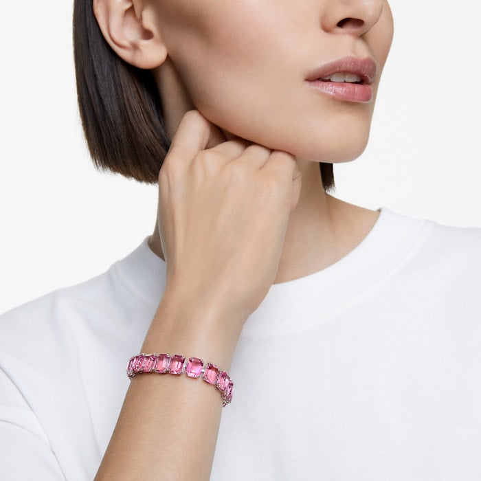Millenia bracelet Octagon cut, Pink, Rhodium plated - Shukha Online Store