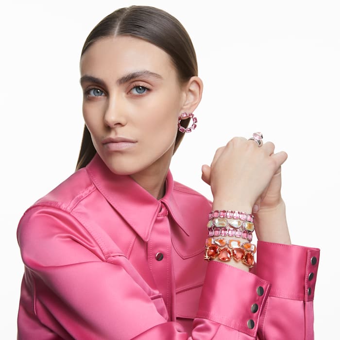 Millenia bracelet Octagon cut, Pink, Rhodium plated - Shukha Online Store