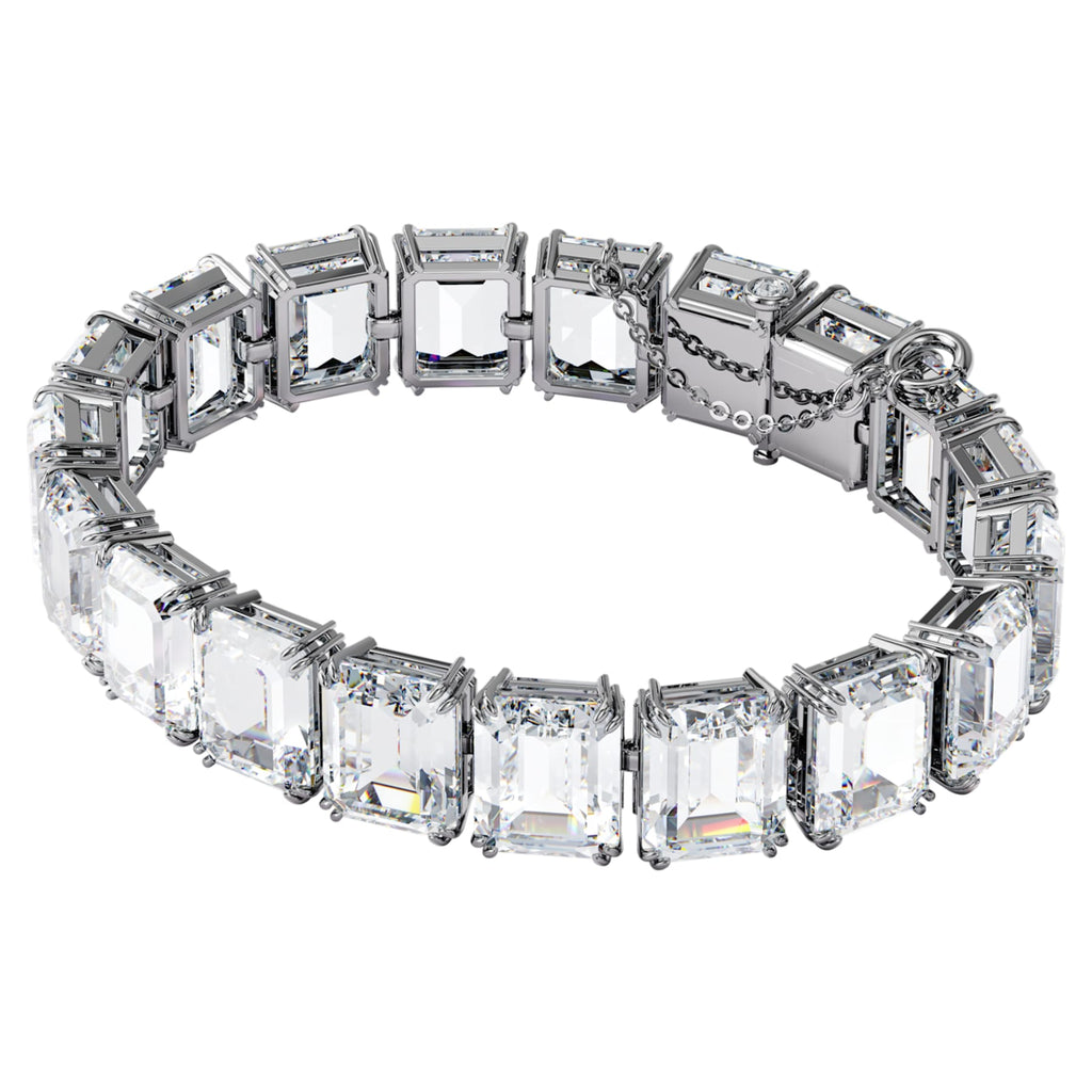 Millenia bracelet Small octagon cut crystals, White, Rhodium plated - Shukha Online Store