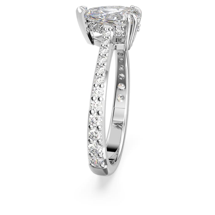 Millenia cocktail ring Pear cut, White, Rhodium plated - Shukha Online Store