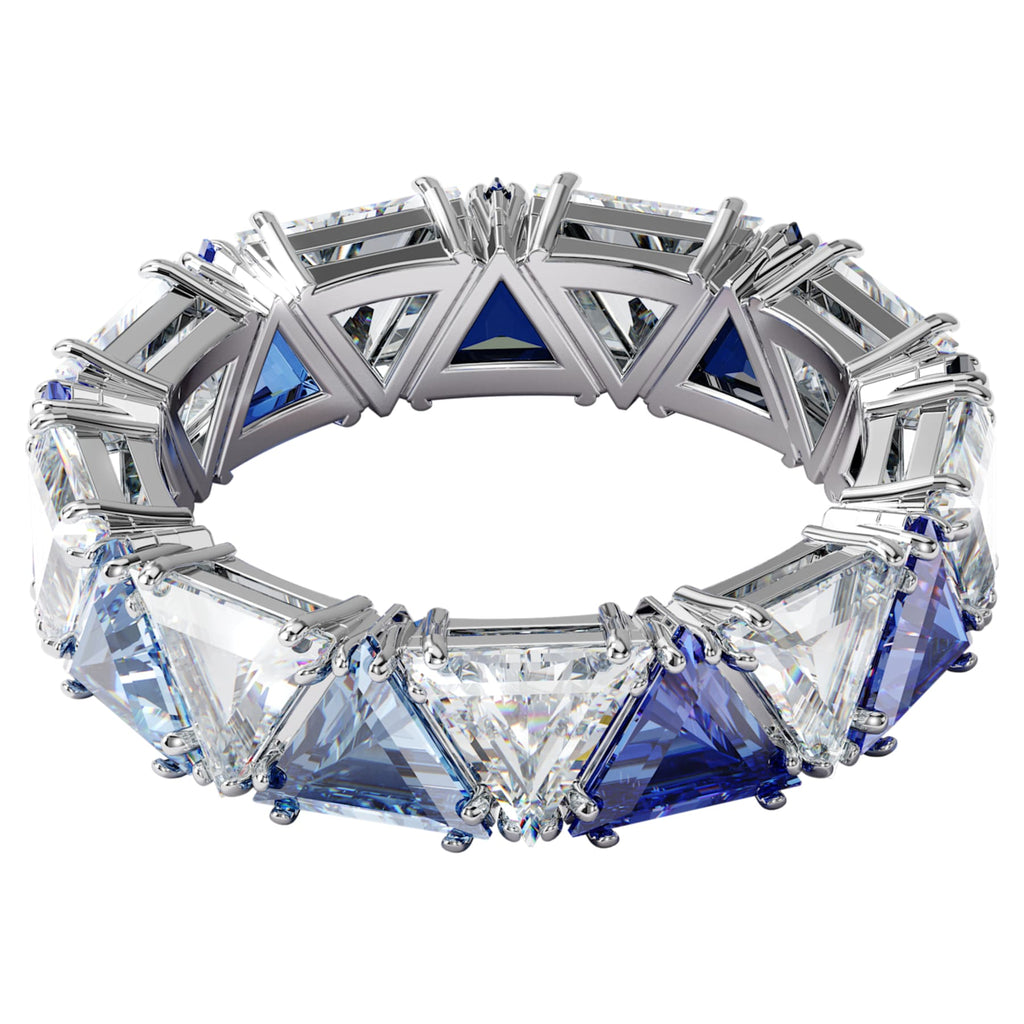 Millenia cocktail ring Triangle cut crystals, Blue, Rhodium plated - Shukha Online Store
