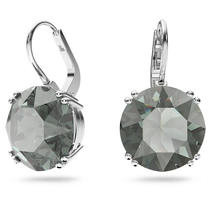 Millenia drop earrings Round cut, Black, Rhodium plated - Shukha Online Store