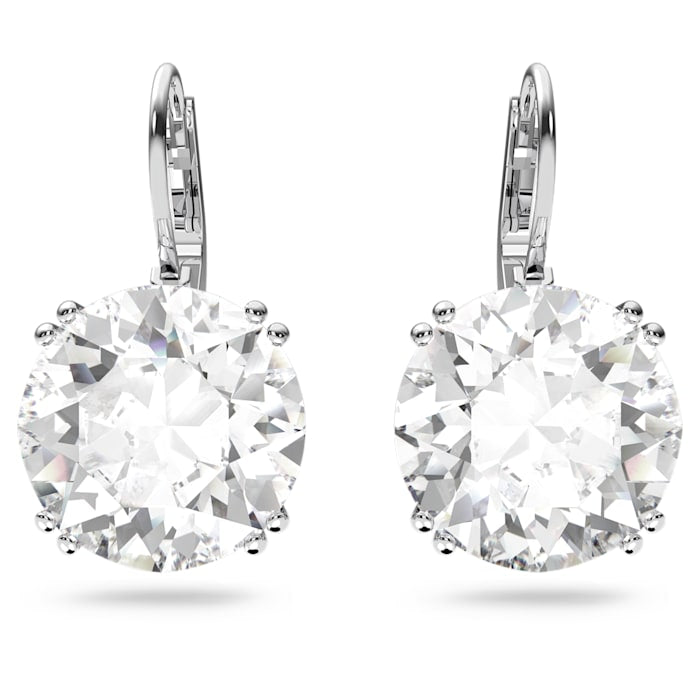 Millenia drop earrings Round cut, White, Rhodium plated - Shukha Online Store