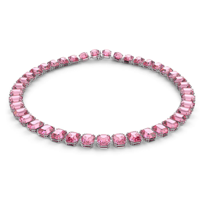 Millenia necklace Octagon cut, Pink, Rhodium plated - Shukha Online Store