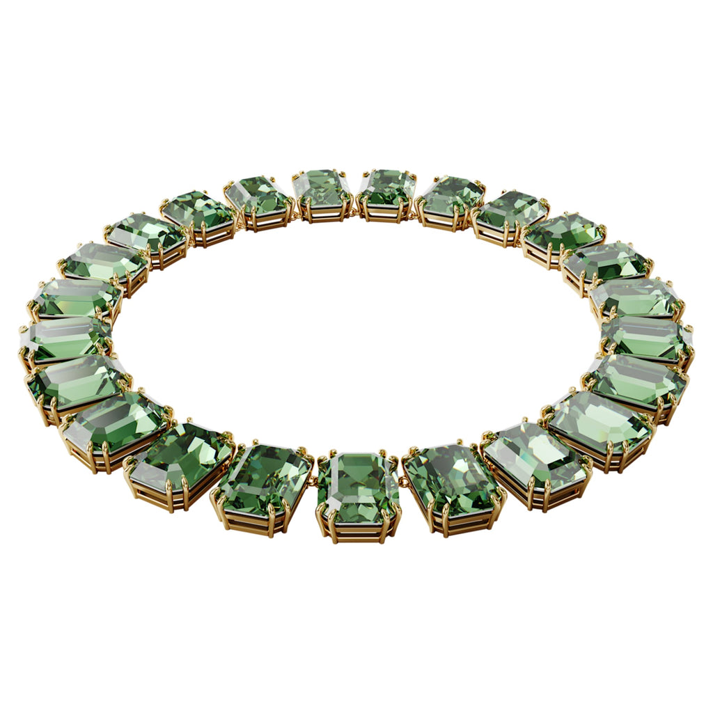 Millenia necklace Octagon cut crystals, Green, Gold-tone plated - Shukha Online Store
