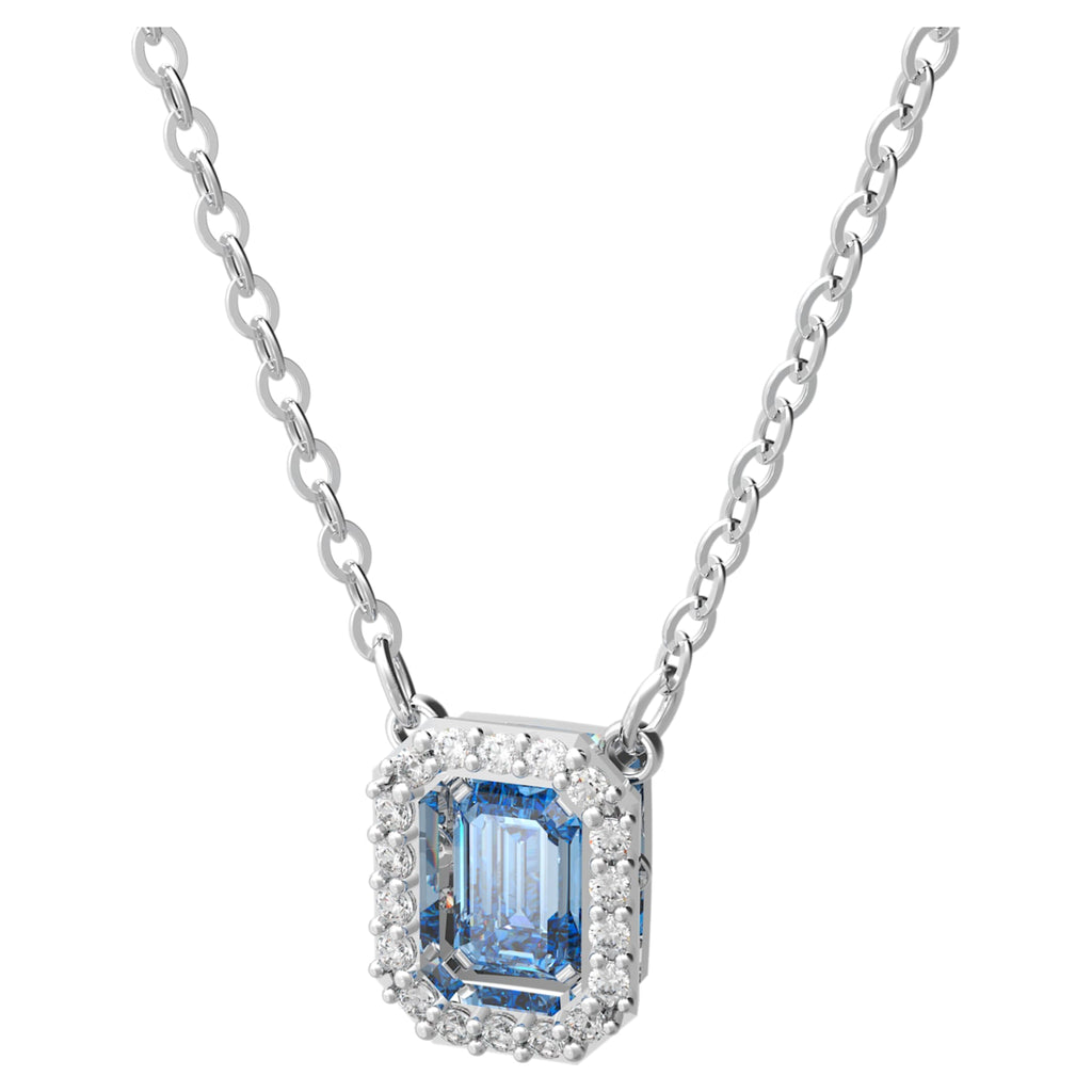 Millenia necklace Octagon cut zirconia, Blue, Rhodium plated - Shukha Online Store