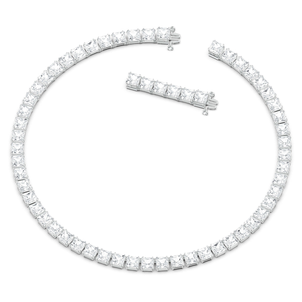 Millenia necklace Square cut Zirconia and crystal, White, Rhodium plated - Shukha Online Store