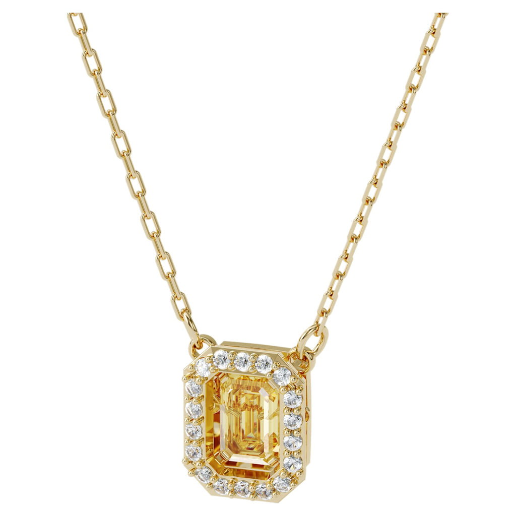 Millenia necklace Square Zirconia, Yellow, Gold-tone plated - Shukha Online Store