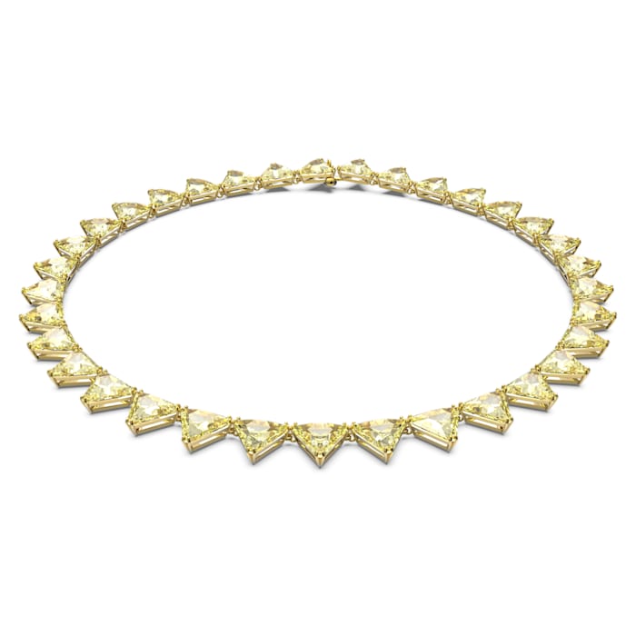 Millenia necklace Triangle cut crystals, Yellow, Gold-tone plated - Shukha Online Store
