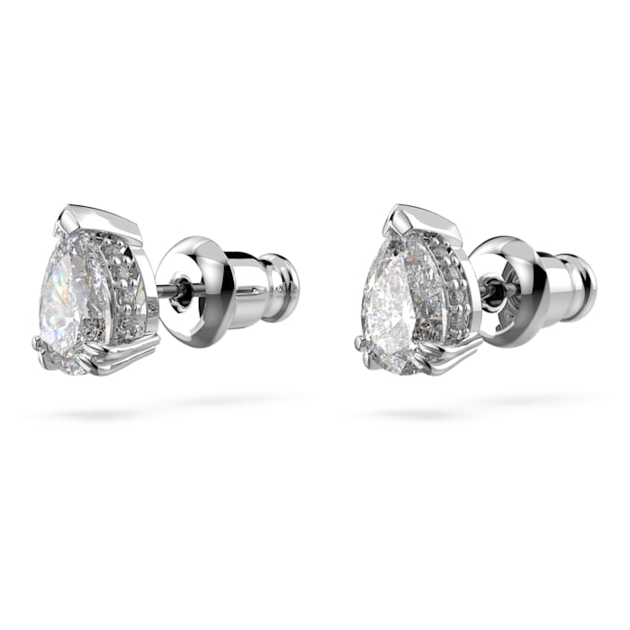 Millenia stud earrings Pear cut, White, Rhodium plated - Shukha Online Store
