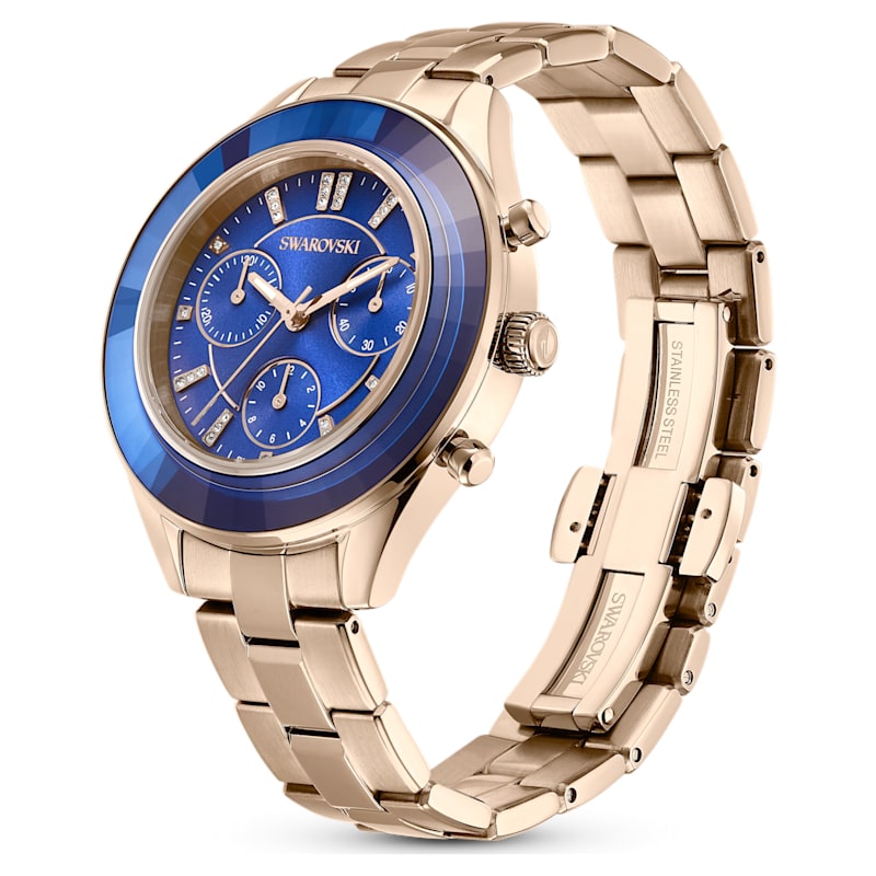 Octea Lux Sport watch Metal bracelet, Blue, Champagne gold-tone finish - Shukha Online Store