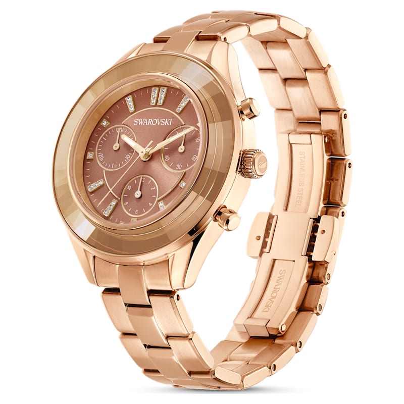 Octea Lux Sport watch Metal bracelet, Brown, Gold-tone finish - Shukha Online Store