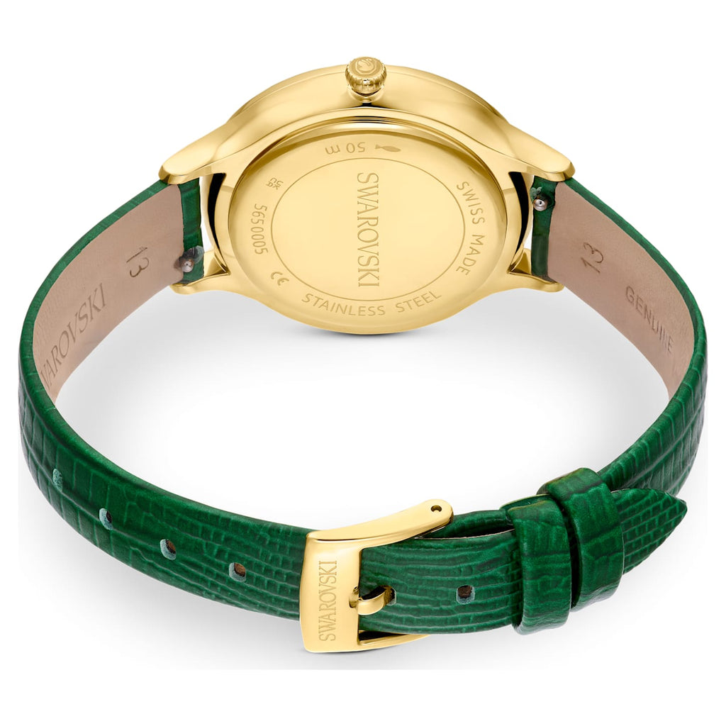 Octea Nova watch Swiss Made, Leather strap, Green, Gold-tone finish - Shukha Online Store